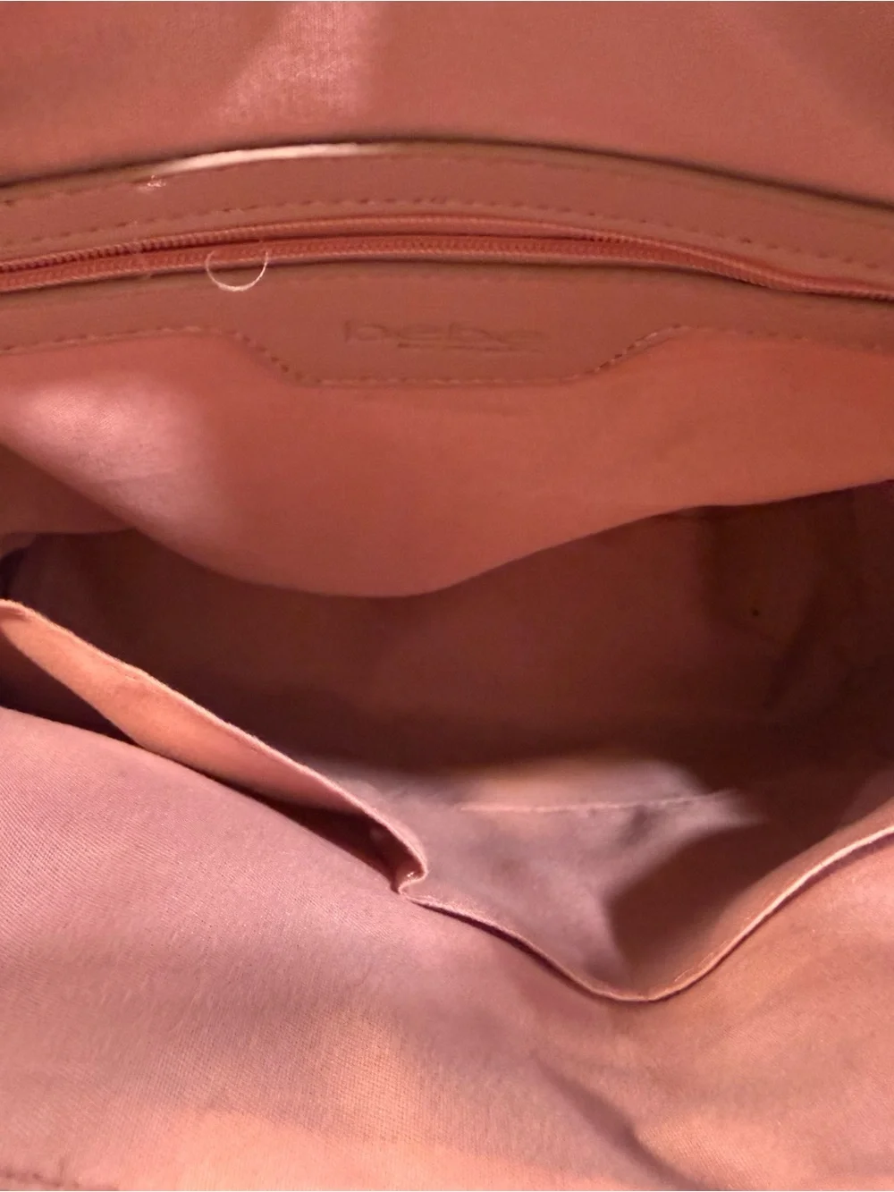 Bebe Dusty Rose Pink Faux Leather Dome Satchel Handbag